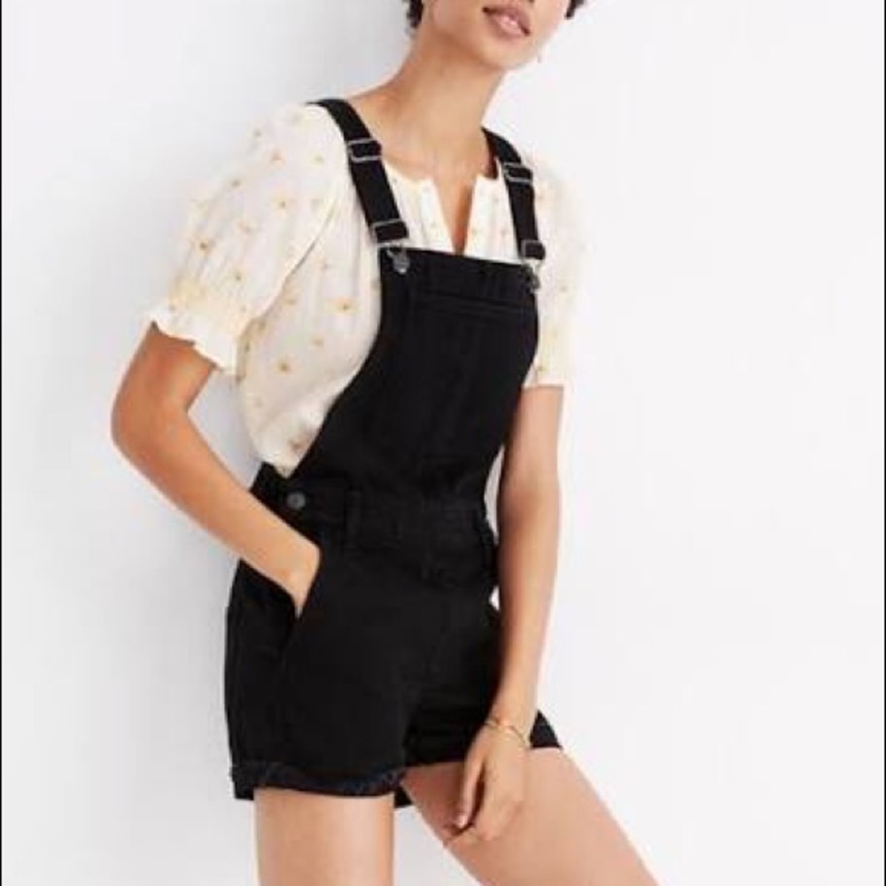 Madewell Black Overall Denim Shorts Medium